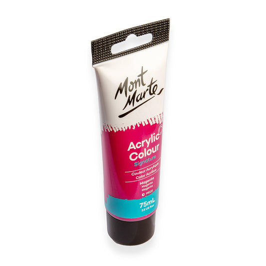 75ml Mont Marte Acrylic Colour Signature Paint Tube - Magenta
