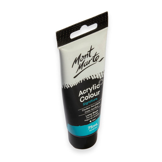 75ml Mont Marte Acrylic Colour Signature Paint Tube - Lamp Black