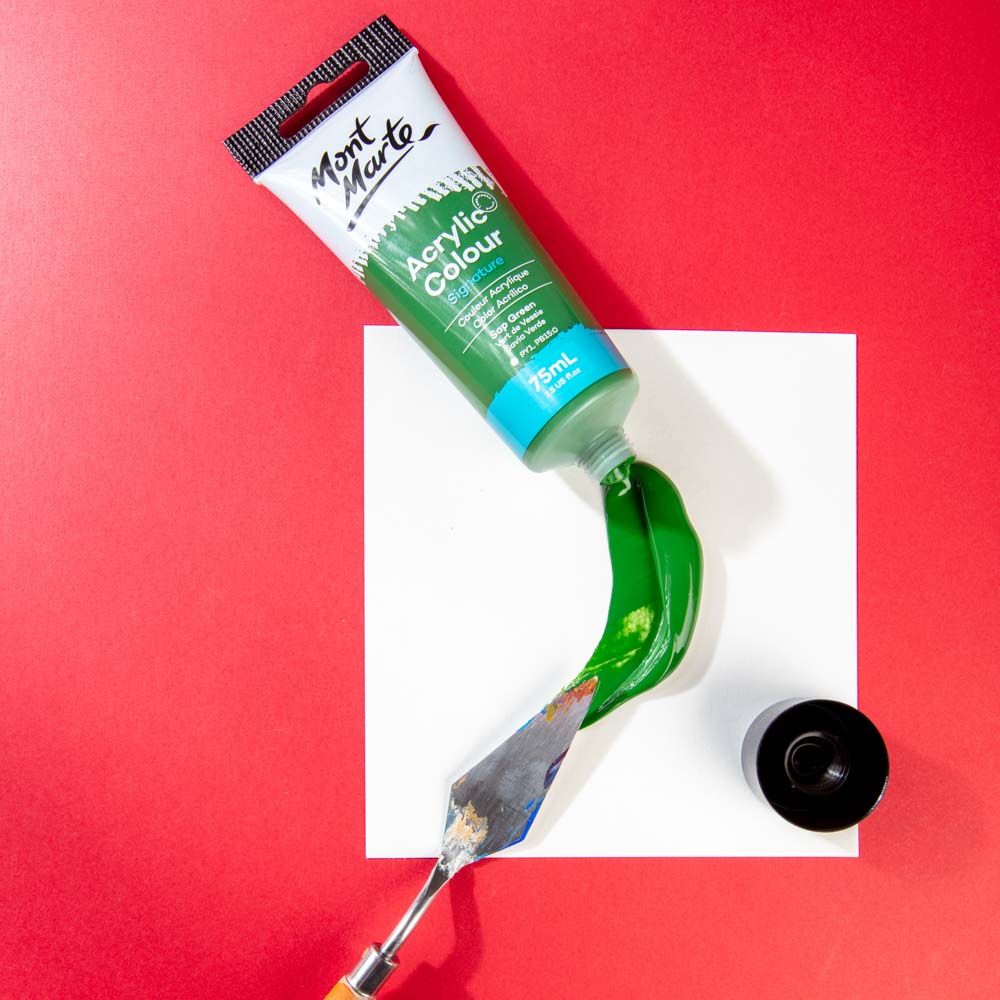75ml Mont Marte Acrylic Colour Signature Paint Tube - Sap Green