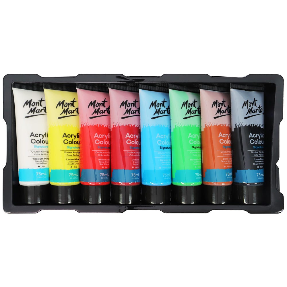 Mont Marte Acrylic Colour Signature Paint Set 8pc×75ml
