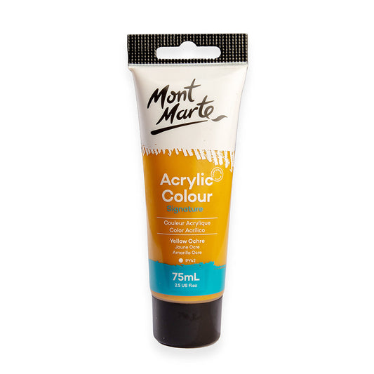 75ml Mont Marte Acrylic Colour Signature Paint Tube - Yellow Ochre