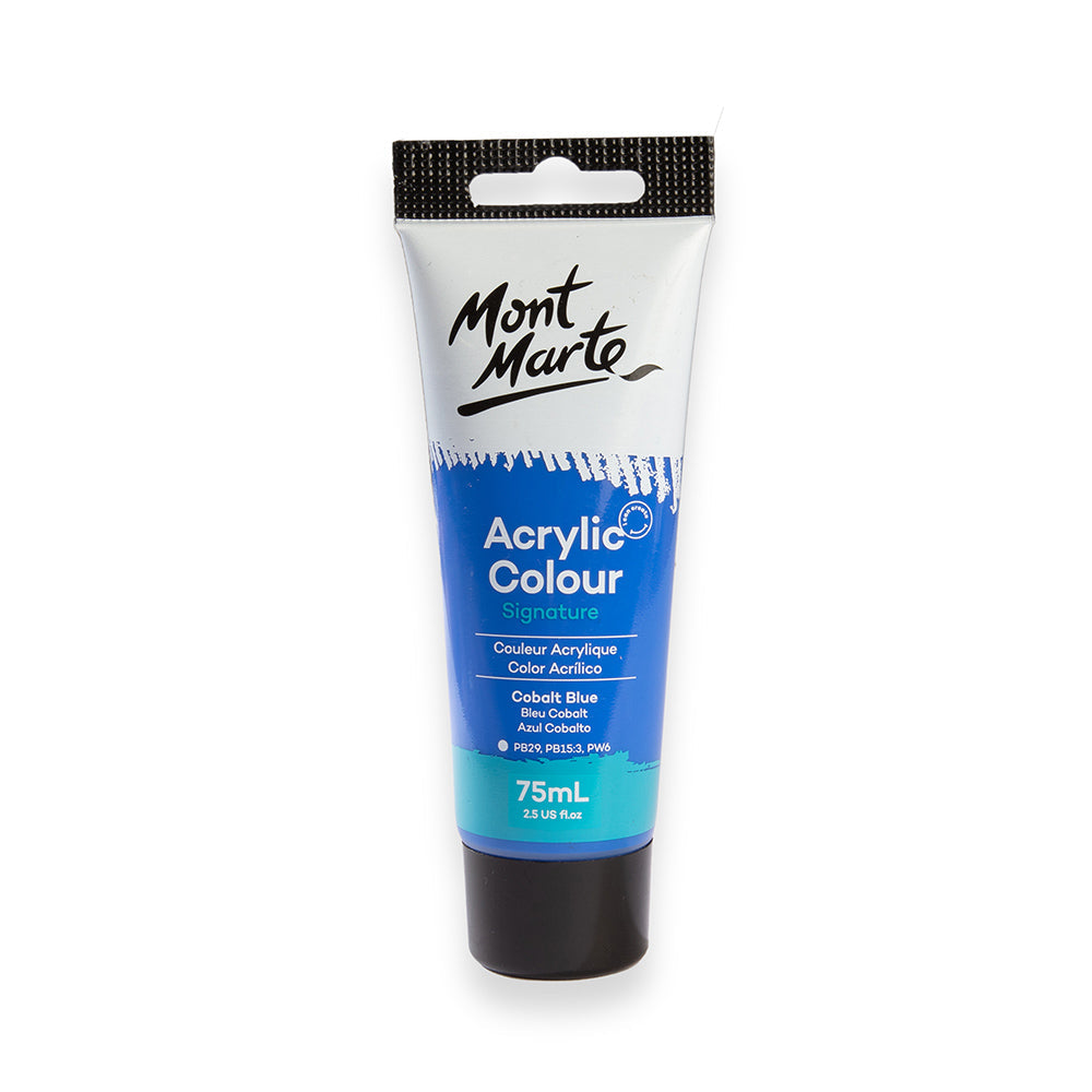 75ml Mont Marte Acrylic Colour Signature Paint Tube - Cobalt Blue