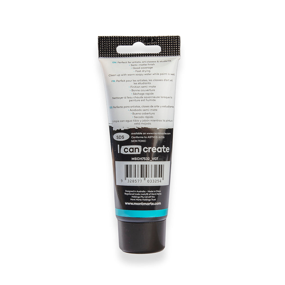 75ml Mont Marte Acrylic Colour Signature Paint Tube - Lamp Black