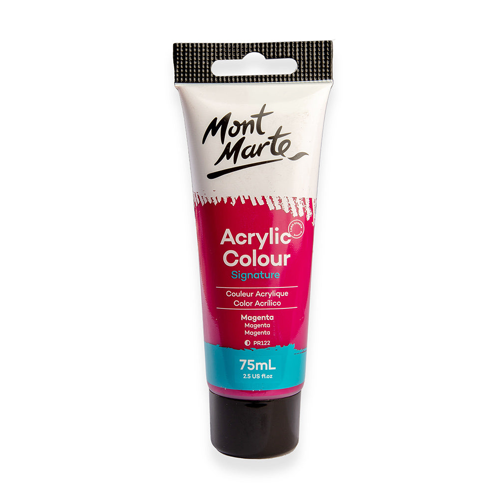 75ml Mont Marte Acrylic Colour Signature Paint Tube - Magenta