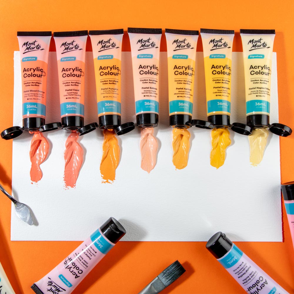 Monte Marte Acrylic Colour Pastel Paint Set Signature 12pc x 36ml
