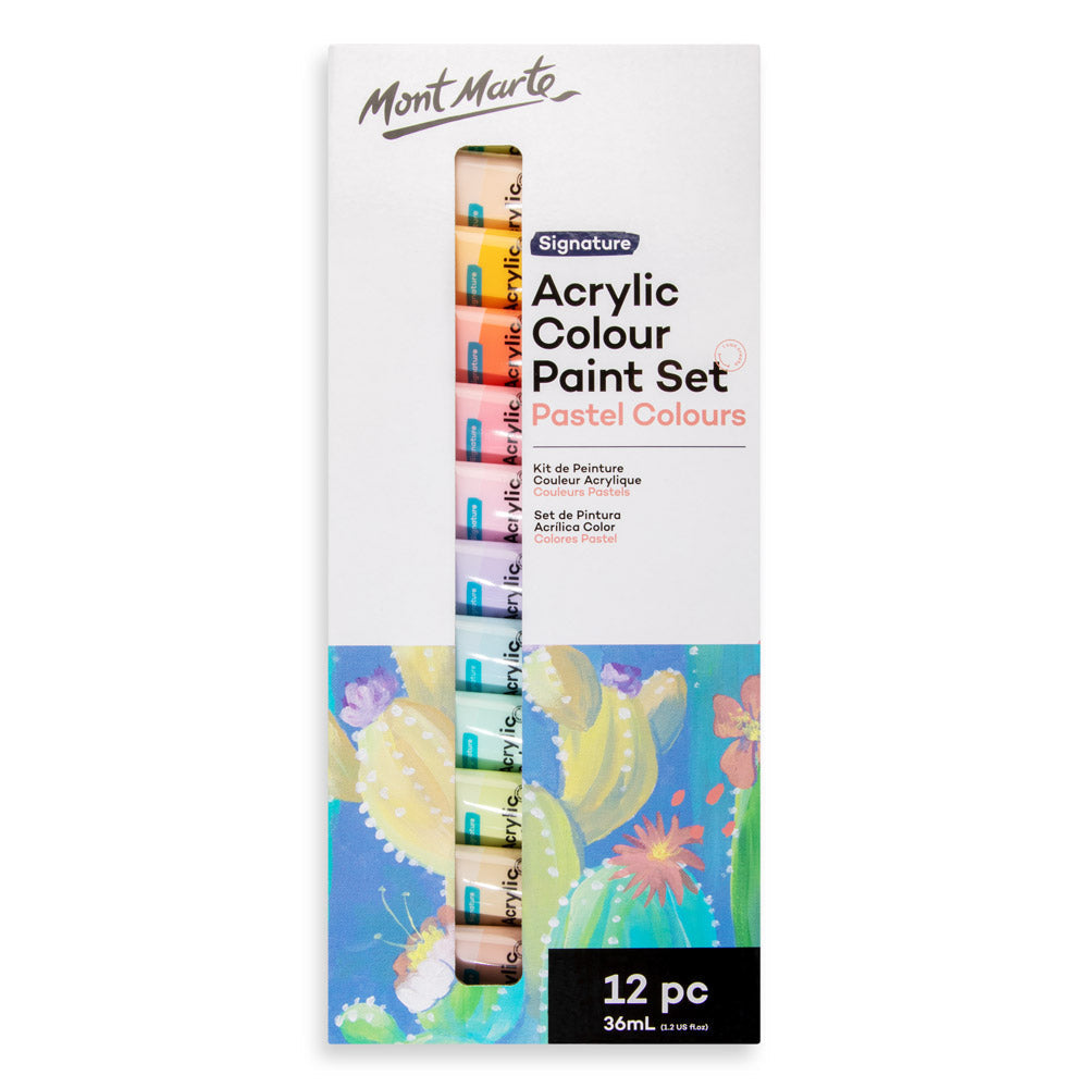 Monte Marte Acrylic Colour Pastel Paint Set Signature 12pc x 36ml