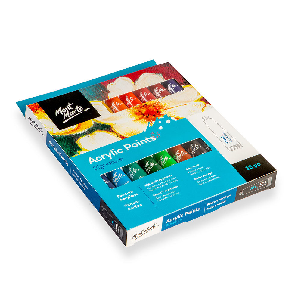 Mont Marte Acrylic Colour Signature Paint Set - 18pc×12ml