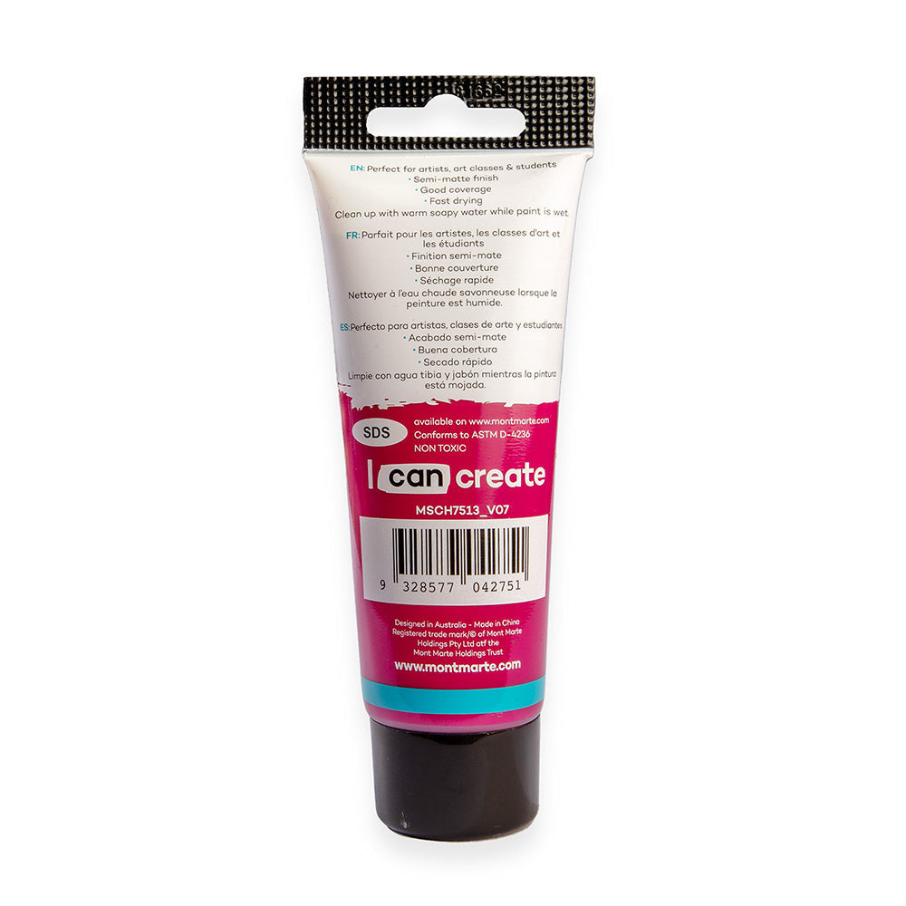 75ml Mont Marte Acrylic Colour Signature Paint Tube - Magenta