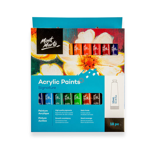 Mont Marte Acrylic Colour Signature Paint Set - 18pc×12ml