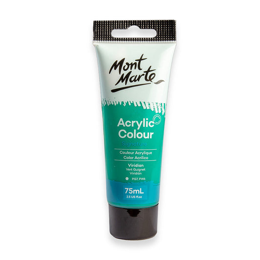 75ml Mont Marte Acrylic Colour Signature Paint Tube - Viridian