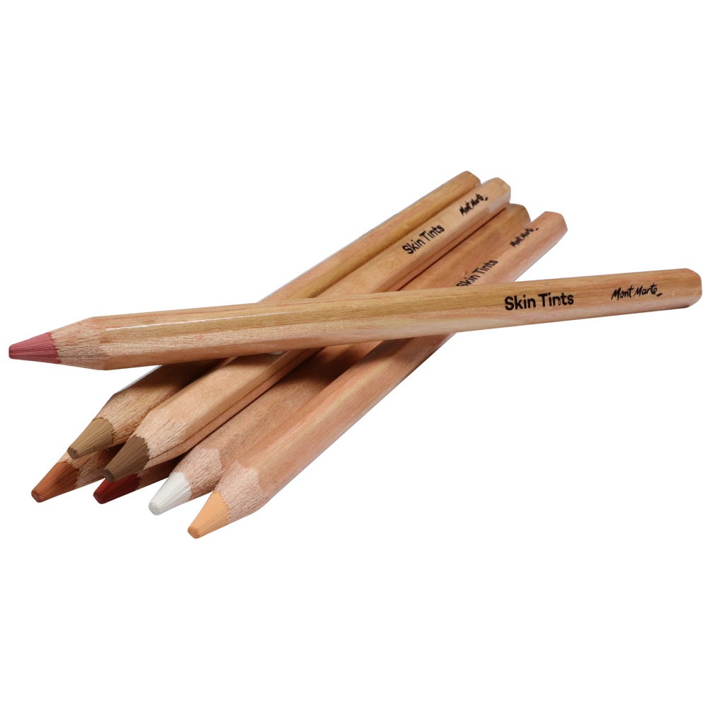 12pc Mont Marte Skin Tint Pastel Pencils