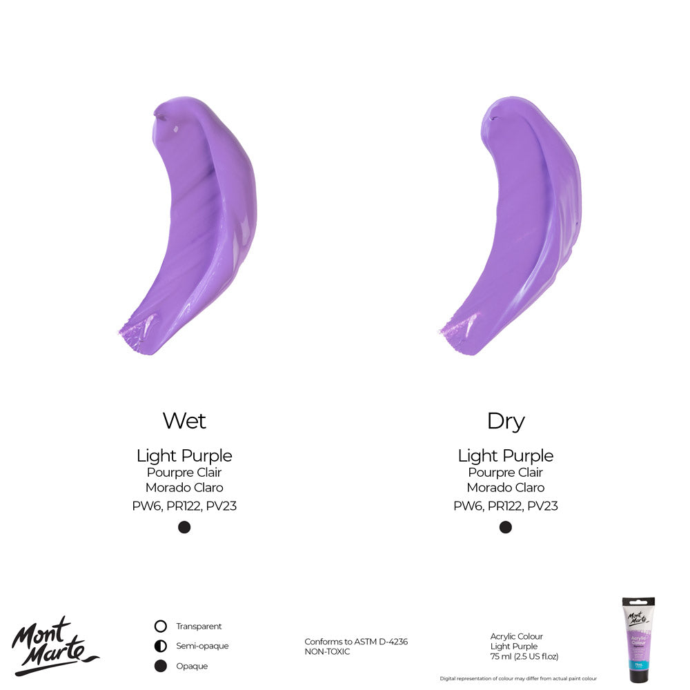 75ml Mont Marte Acrylic Colour Signature Paint Tube - Light Purple