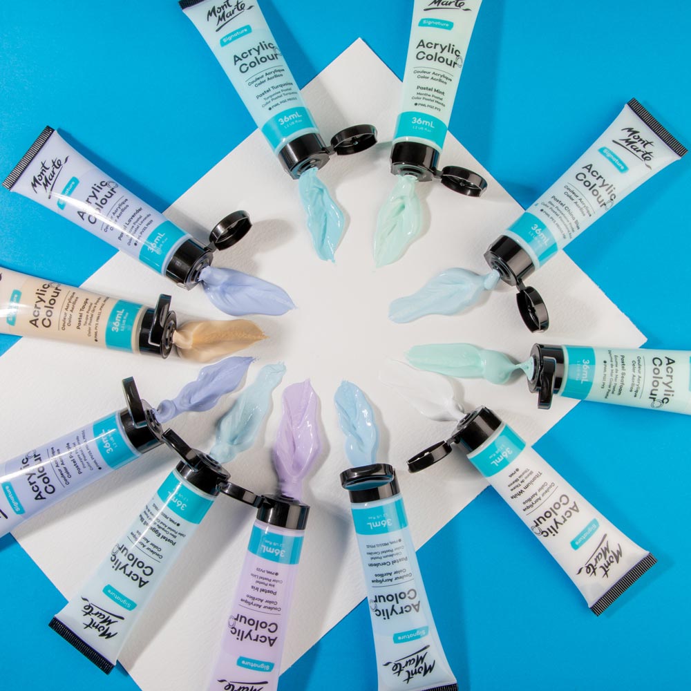 Monte Marte Acrylic Colour Pastel Paint Set Signature 12pc x 36ml
