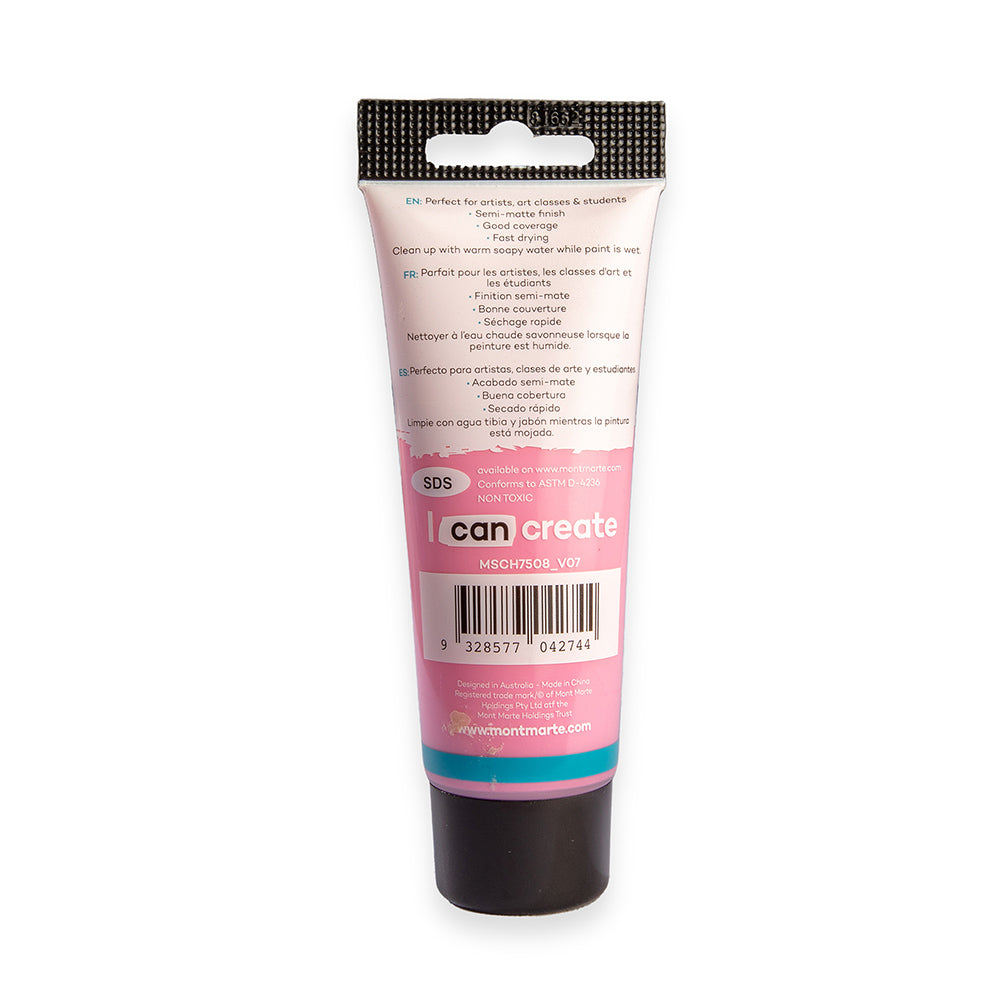 75ml Mont Marte Acrylic Colour Signature Paint Tube - Pink