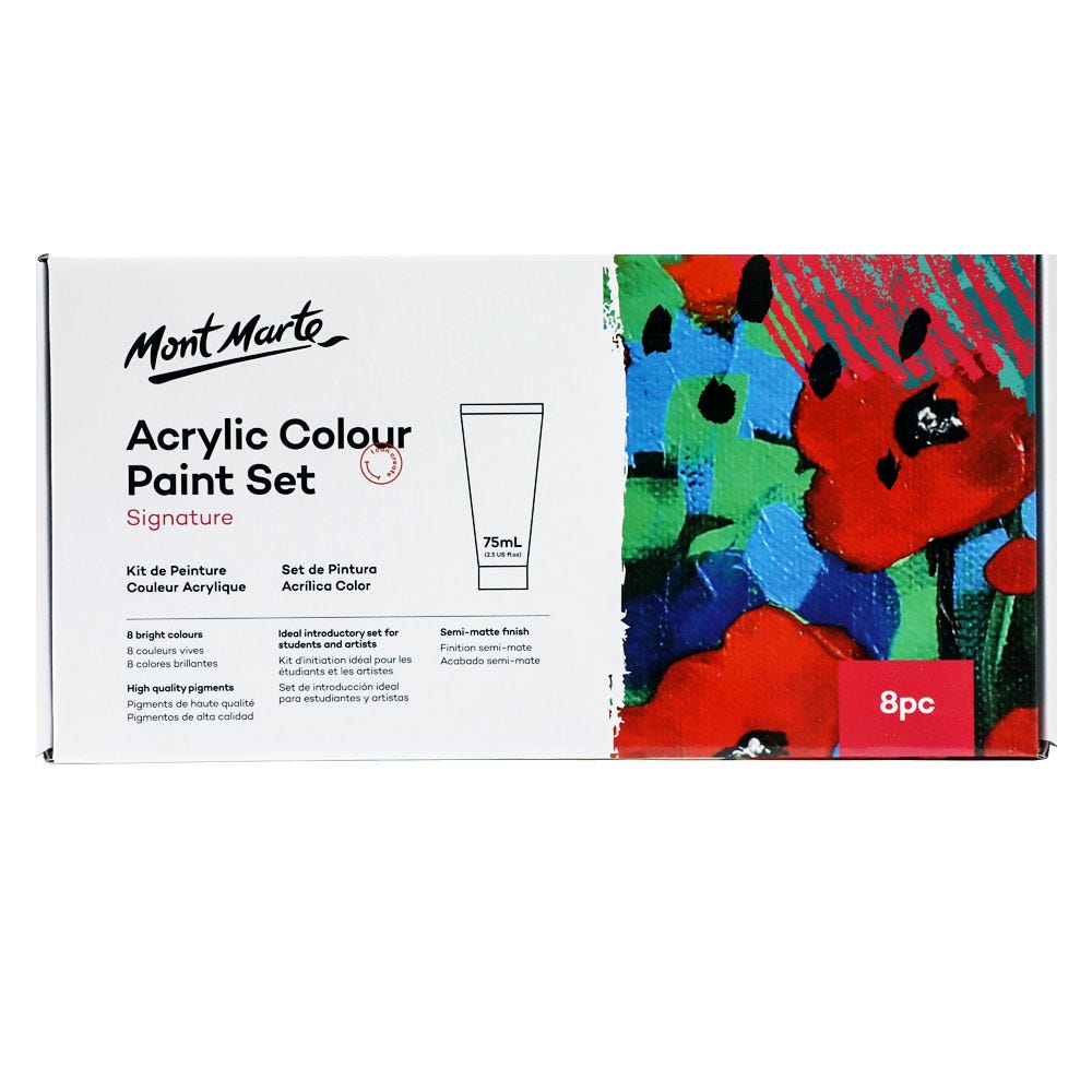 Mont Marte Acrylic Colour Signature Paint Set 8pc×75ml