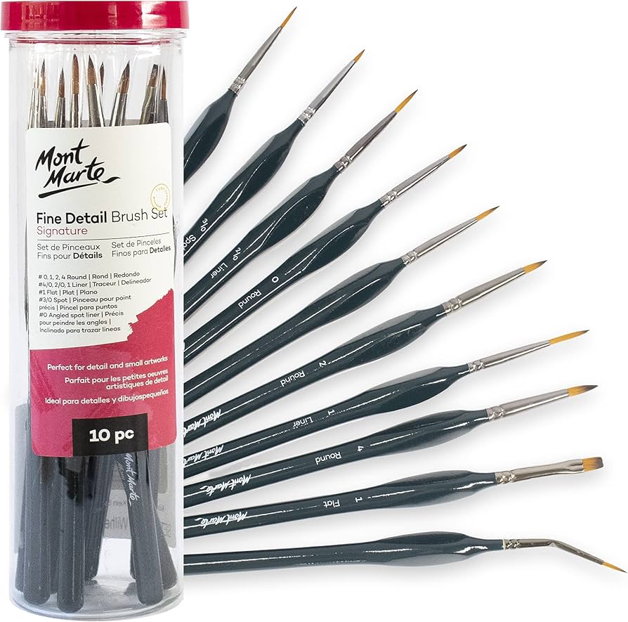 10pc Mont Marte Signature Fine Detail Brush Set
