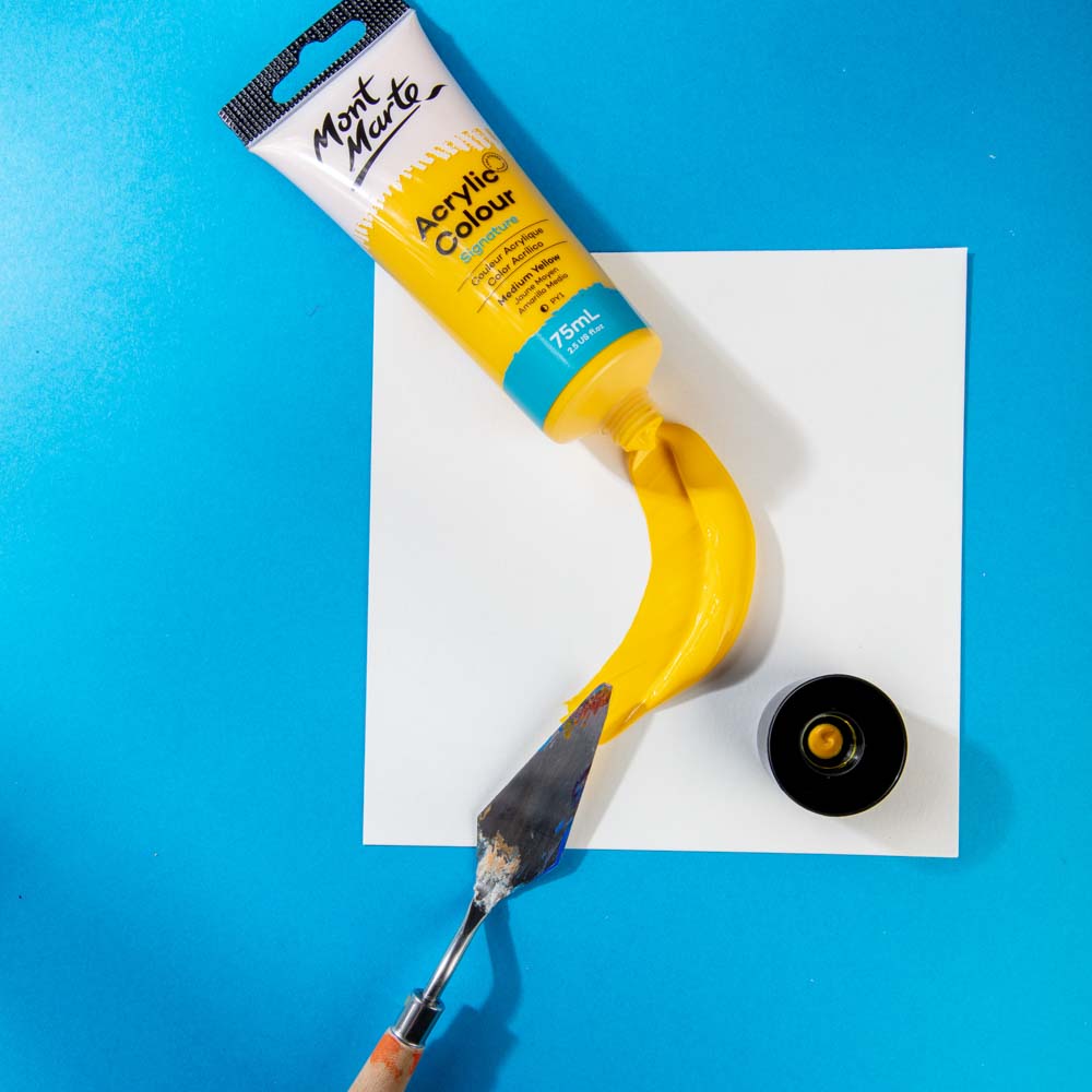 75ml Mont Marte Acrylic Colour Signature Paint Tube - Medium Yellow