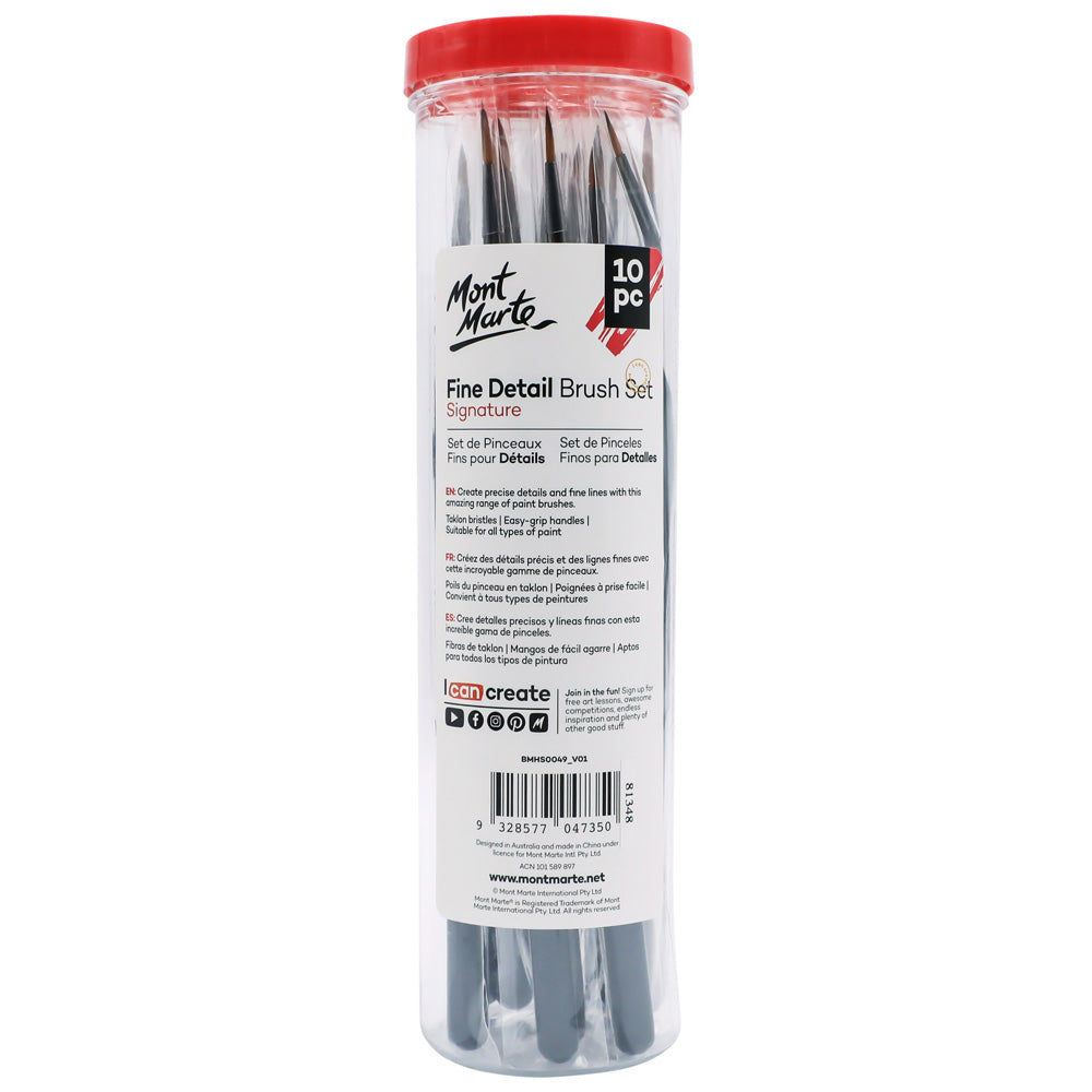 10pc Mont Marte Signature Fine Detail Brush Set