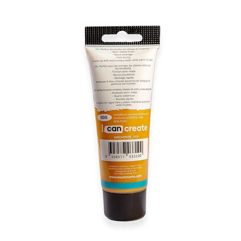 75ml Mont Marte Acrylic Colour Signature Paint Tube - Yellow Ochre