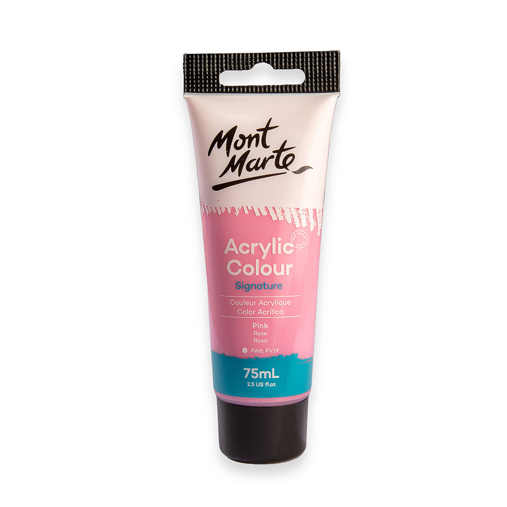 75ml Mont Marte Acrylic Colour Signature Paint Tube - Pink