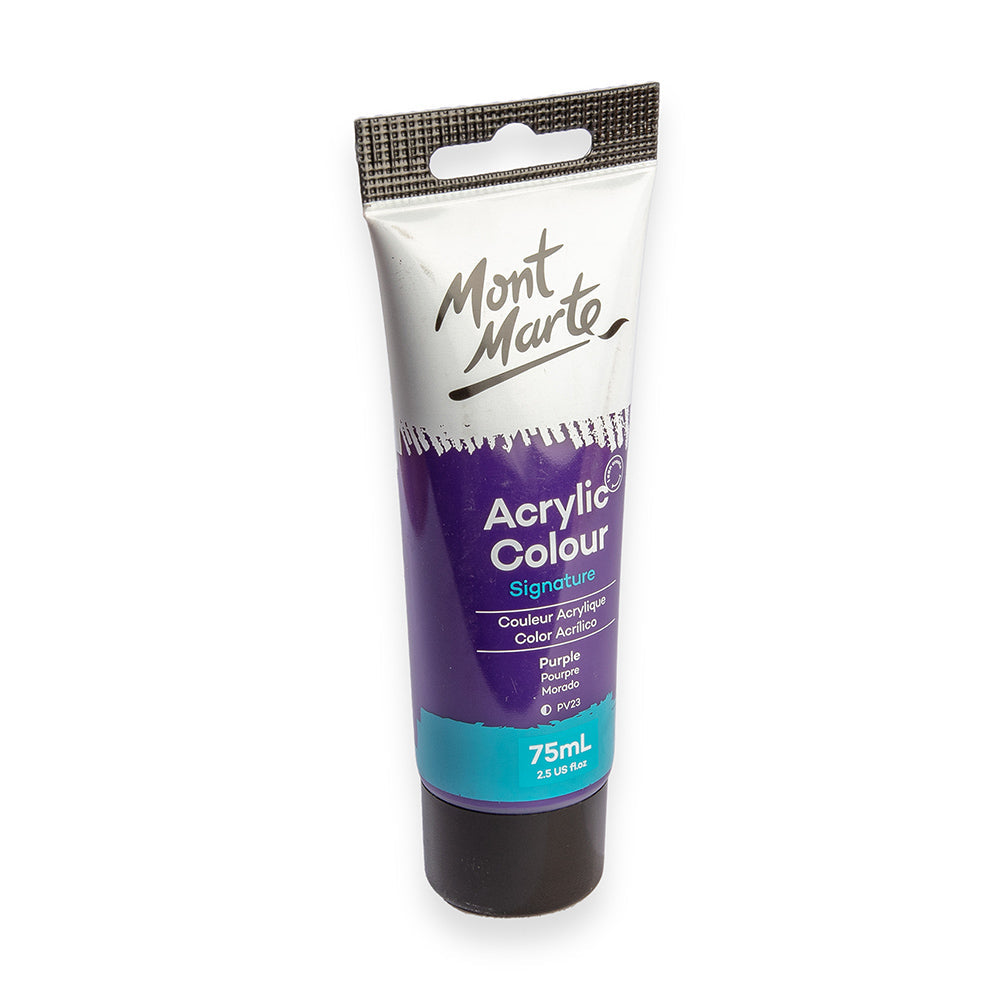 75ml Mont Marte Acrylic Colour Signature Paint Tube - Purple