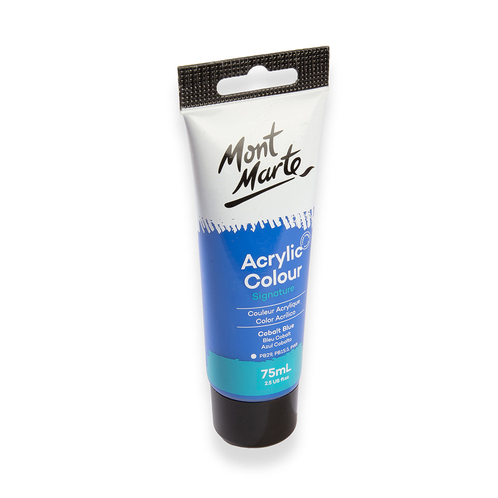 75ml Mont Marte Acrylic Colour Signature Paint Tube - Cobalt Blue
