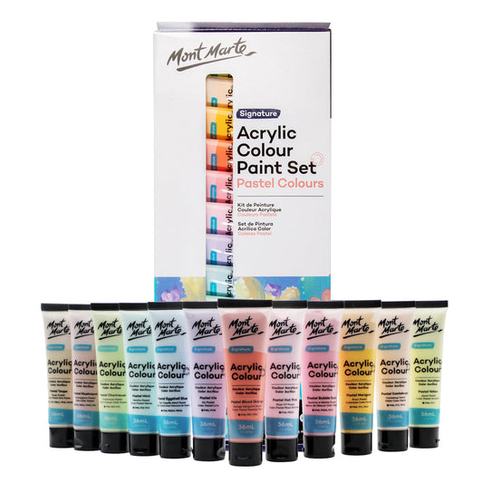 Monte Marte Acrylic Colour Pastel Paint Set Signature 12pc x 36ml