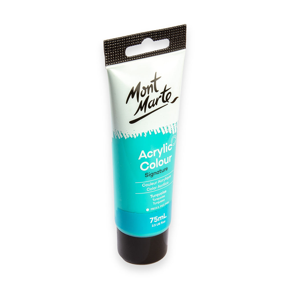 75ml Mont Marte Acrylic Colour Signature Paint Tube - Turquoise
