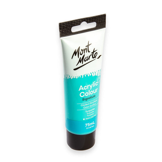 75ml Mont Marte Acrylic Colour Signature Paint Tube - Turquoise