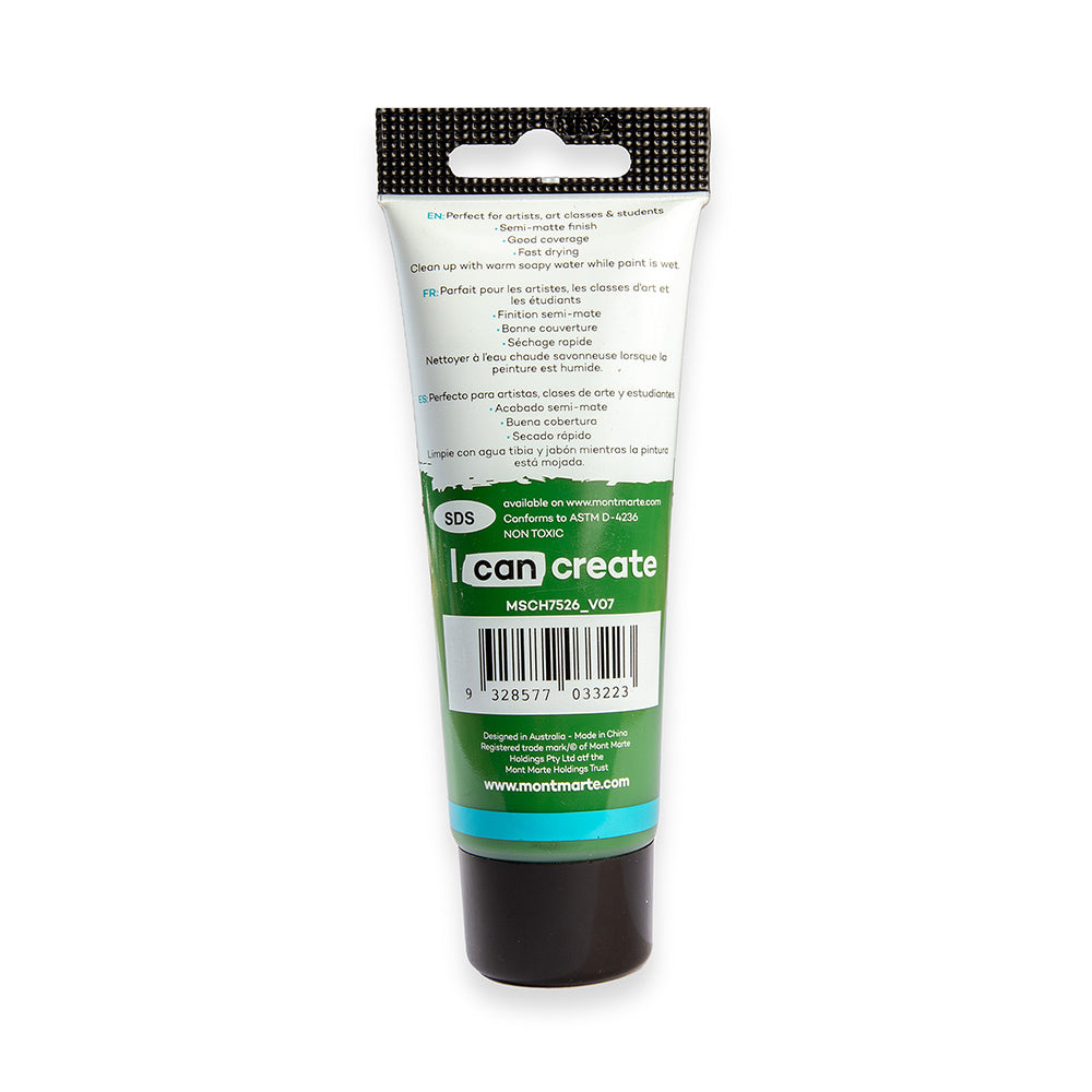 75ml Mont Marte Acrylic Colour Signature Paint Tube - Sap Green