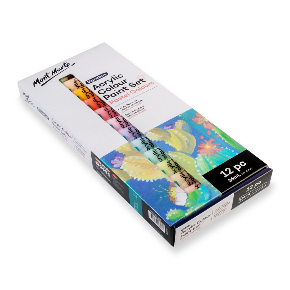 Monte Marte Acrylic Colour Pastel Paint Set Signature 12pc x 36ml