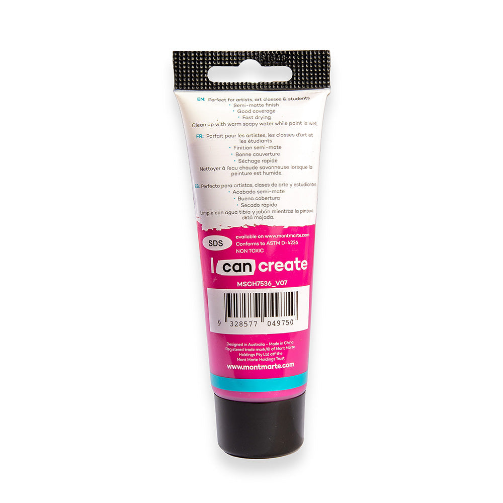 75ml Mont Marte Acrylic Colour Signature Paint Tube - Cerise