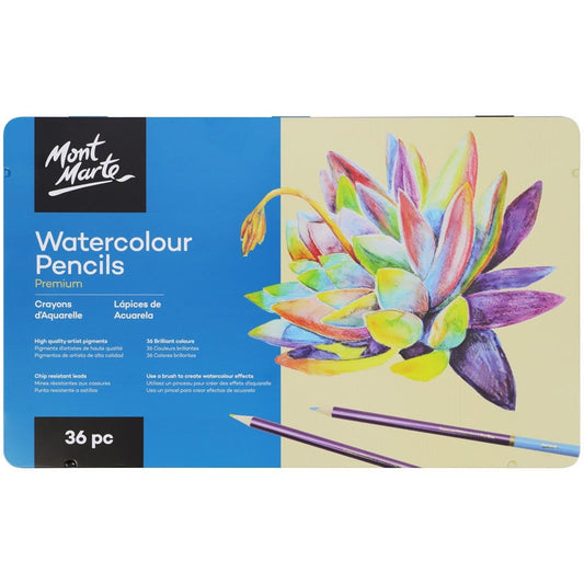 36pc Mont Marte Watercolour Pencil Set In Tin