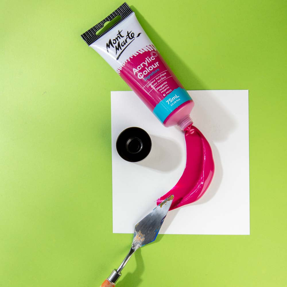 75ml Mont Marte Acrylic Colour Signature Paint Tube - Magenta