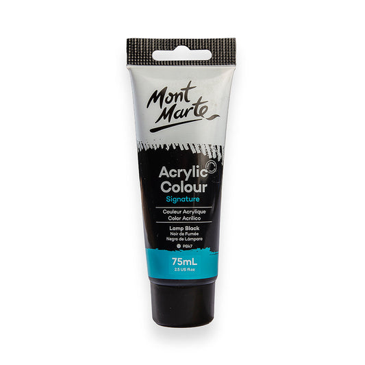 75ml Mont Marte Acrylic Colour Signature Paint Tube - Lamp Black